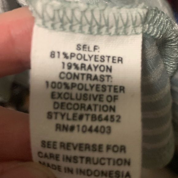 MINE sweet lace and dotted sleeveless top, sage and white dots. L juniors - Picture 7 of 8